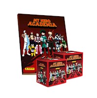 ALBUM MY HERO ACADEMIA, ALBUM TAPA DURA + 2 PAQUETONES (100 SOBRES)
